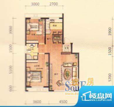 锦绣澜湾3#4#2室2厅面积:87.42平米