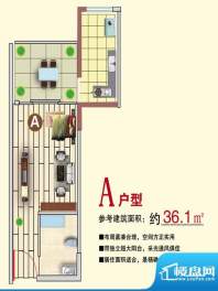 大商家A户型 1室1厅面积:36.10平米