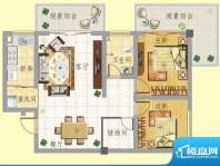 龙门新景B户型 2室2面积:86.11m平米