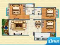 腊峰世家G户型图 3室面积:108.00m平米