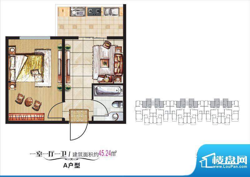 学院·翠湖风尚10#楼面积:45.24m平米