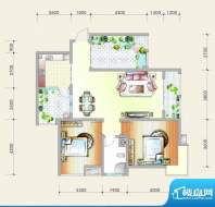 元友南城都汇B3户型面积:108.24平米