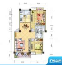 上东风景二期8-A户型面积:91.84平米