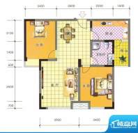 北辰·观山水D2 户型面积:93.74平米