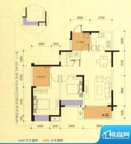 世家城南一号B1-6、面积:87.96平米