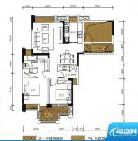 希望城F户型图 2室2面积:91.24平米