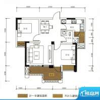 希望城G户型图 2室2面积:69.39平米