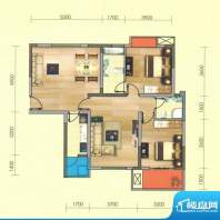 东方御景F3户型图 2面积:106.59平米