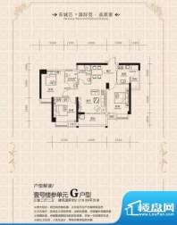 东城国际1号楼G户型面积:118.86m平米