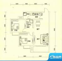 TOP尚城3B户型图 2室面积:76.71平米