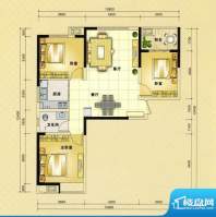 时代庐山B1户型图 3面积:103.13平米