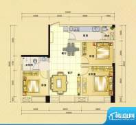 时代庐山D1户型图 3面积:95.91平米