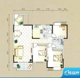 东湖首座D4户型图 3面积:129.84平米