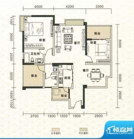 鑫恒香廷C3户型图 2面积:114.75平米