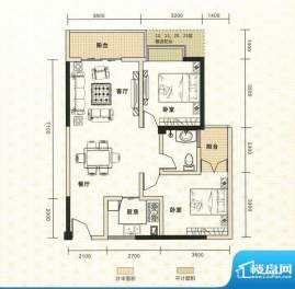 鑫恒香廷B4户型图 2面积:89.36平米