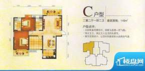 金东华府C户型面积:116.00m平米