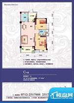 鸿景新城C户型 2室2面积:77.00m平米