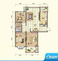 澜山和府H2户型 3室面积:100.74m平米