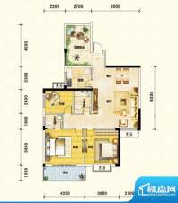 鑫瑞名居C户型 3室2面积:113.02m平米