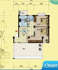 御景天成1-D户型 2室面积:73.41m平米
