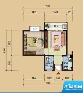 祥达锦苑9-9-09户型面积:48.25m平米