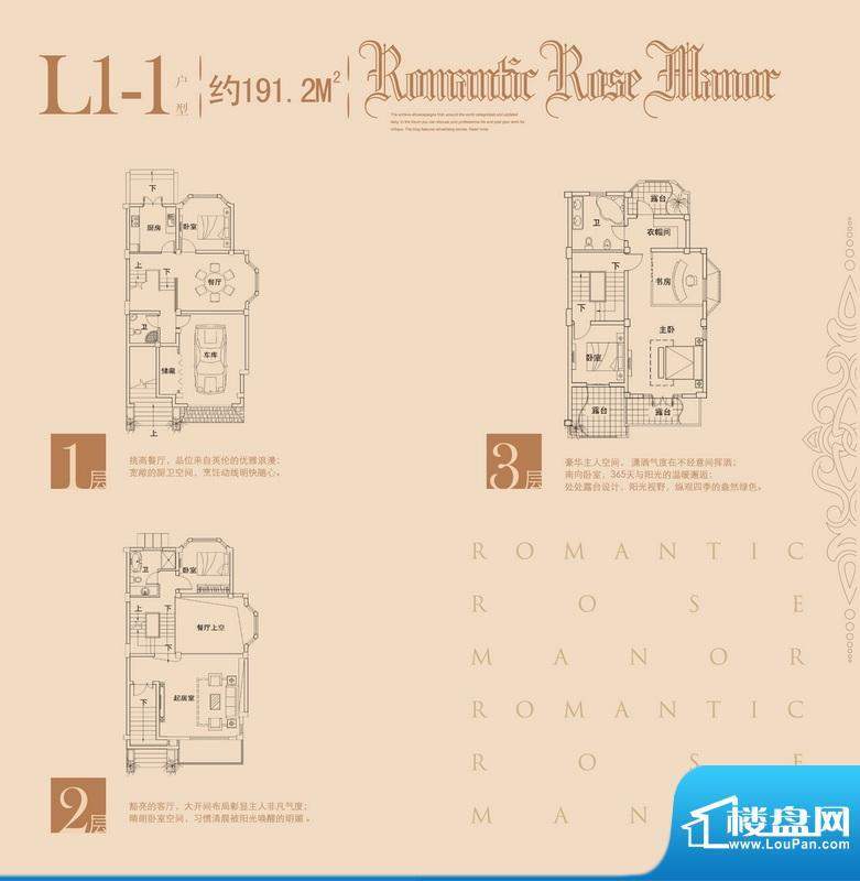 玫瑰十一英里L1-1户面积:191.20m平米