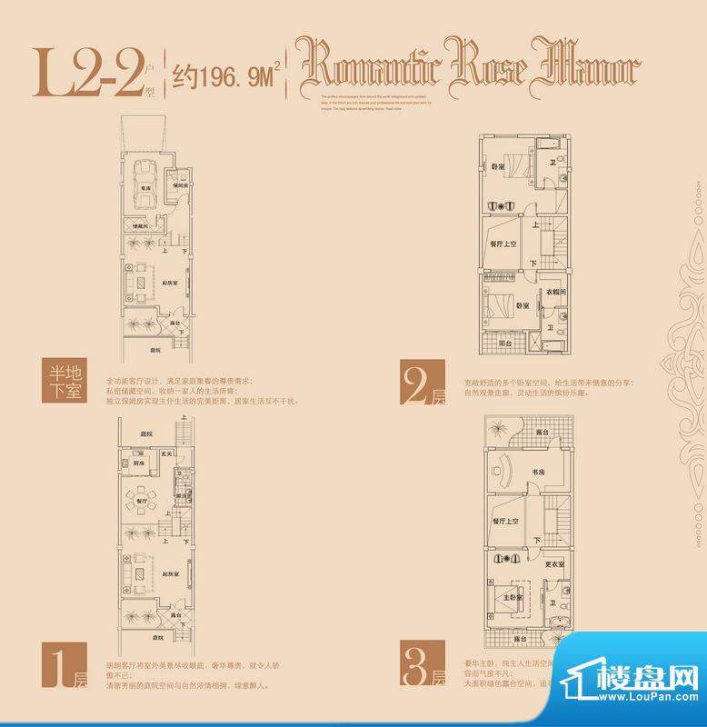 玫瑰十一英里L2-2户面积:196.90m平米