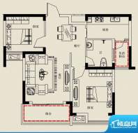 金山丽景A-2户型 2室面积:73.10m平米