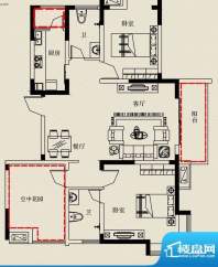 金山丽景C-2户型 2室面积:102.68m平米