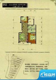 御龙山语湾B12新 2室面积:99.00m平米