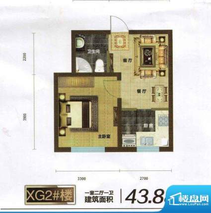 碧水云天43.88 1室2面积:43.88m平米