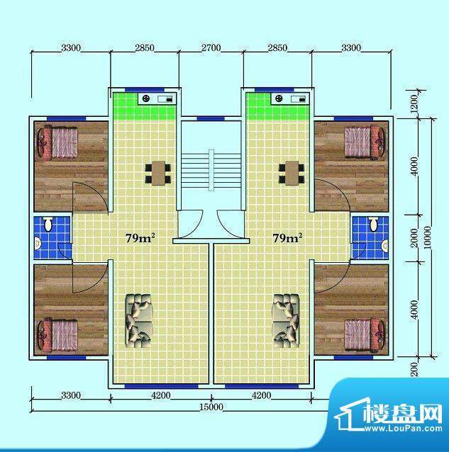 如意家园户型图面积:79.00m平米