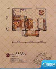 富虹太子城C2新 1室面积:52.35m平米