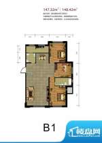 鑫城广场B1戶型 3室面积:147.32m平米