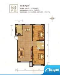 鑫城广场B3 2室2厅1面积:104.95m平米