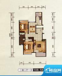 千金新城户型1 2室2面积:108.54m平米