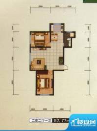 千金新城户型7 2室2面积:92.77m平米