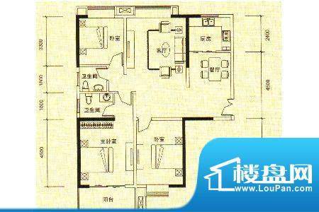 城上城6面积:74.36m平米