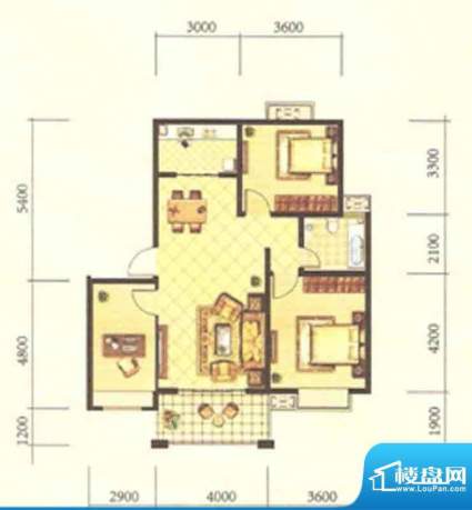 尚成中央领域J2户型面积:95.00m平米