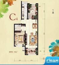 北京城建·红木林C4户型图 1室面积:80.00平米