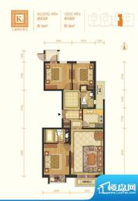 太阳公元K2户型 3室2厅2卫1厨面积:136.00平米