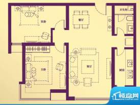 合生·滨江帝景D户型 2室2厅1卫面积:89.36平米