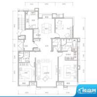 金第万科·朗润园C1户型 3室2厅面积:155.00平米