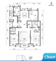 金第万科·朗润园3居户型图 3室面积:155.00平米