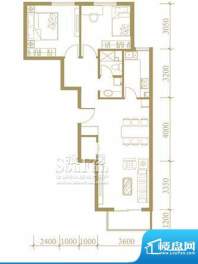 四合上院2居户型 2室2厅1卫1厨面积:95.51平米