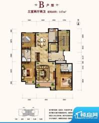 北京城建·世华龙樾B户型 3室2面积:147.00平米