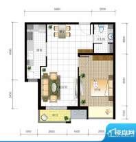 北京城建·世华泊郡12#G1户型 面积:66.00平米