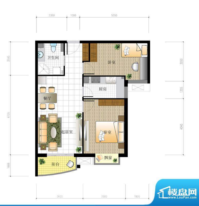 北京城建·世华泊郡5号楼E1/E4面积:85.00平米