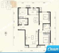 中信新城三居户型图 3室2厅2卫面积:124.00平米