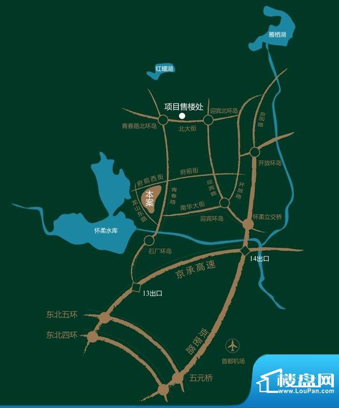 龙山广场区域交通图
